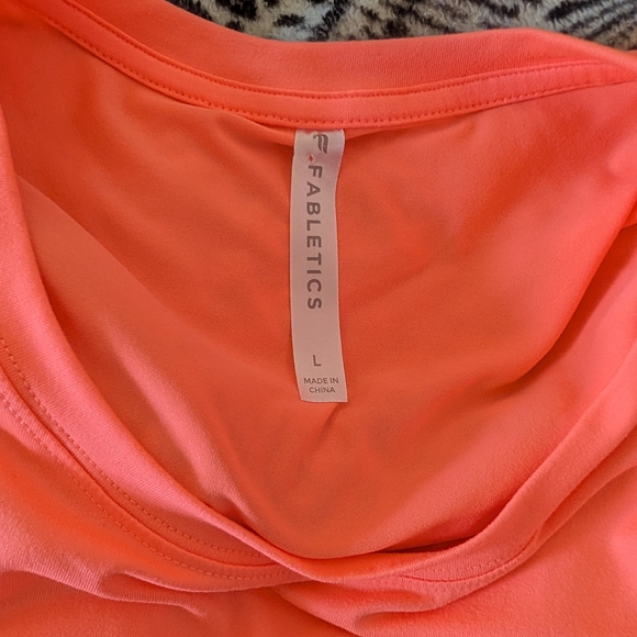 Fabletics Neon Coral Racerback Tank Top - Picture 2 of 2